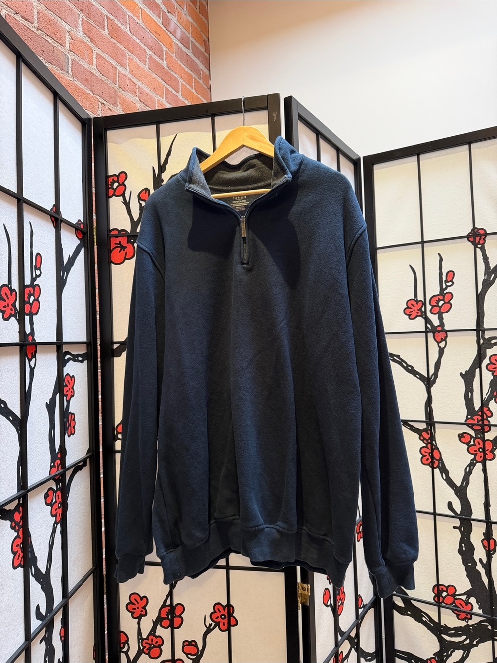 Van Heusen Navy Blue Quarter-Zip Sweater
